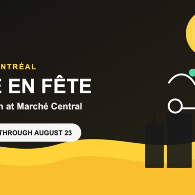 Illustration for L’Été en Fête, a free weekend event at Marché Central in Montréal